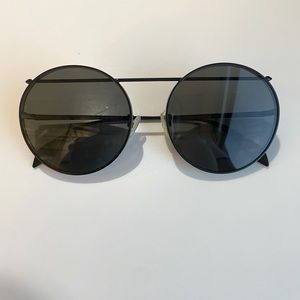 Alexander McQueen Black Round Sunglasses